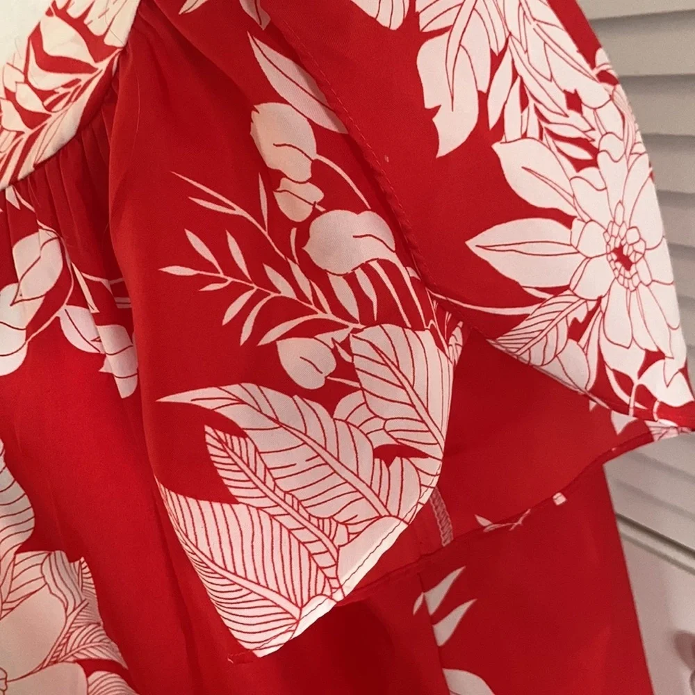 Vintage Hilo Hattie Muumuu Hawaiian Butterfly Sleeve Floral Midi Dress Size L - Picture 3 of 7